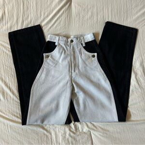 Vintage two-tone black and white jeans